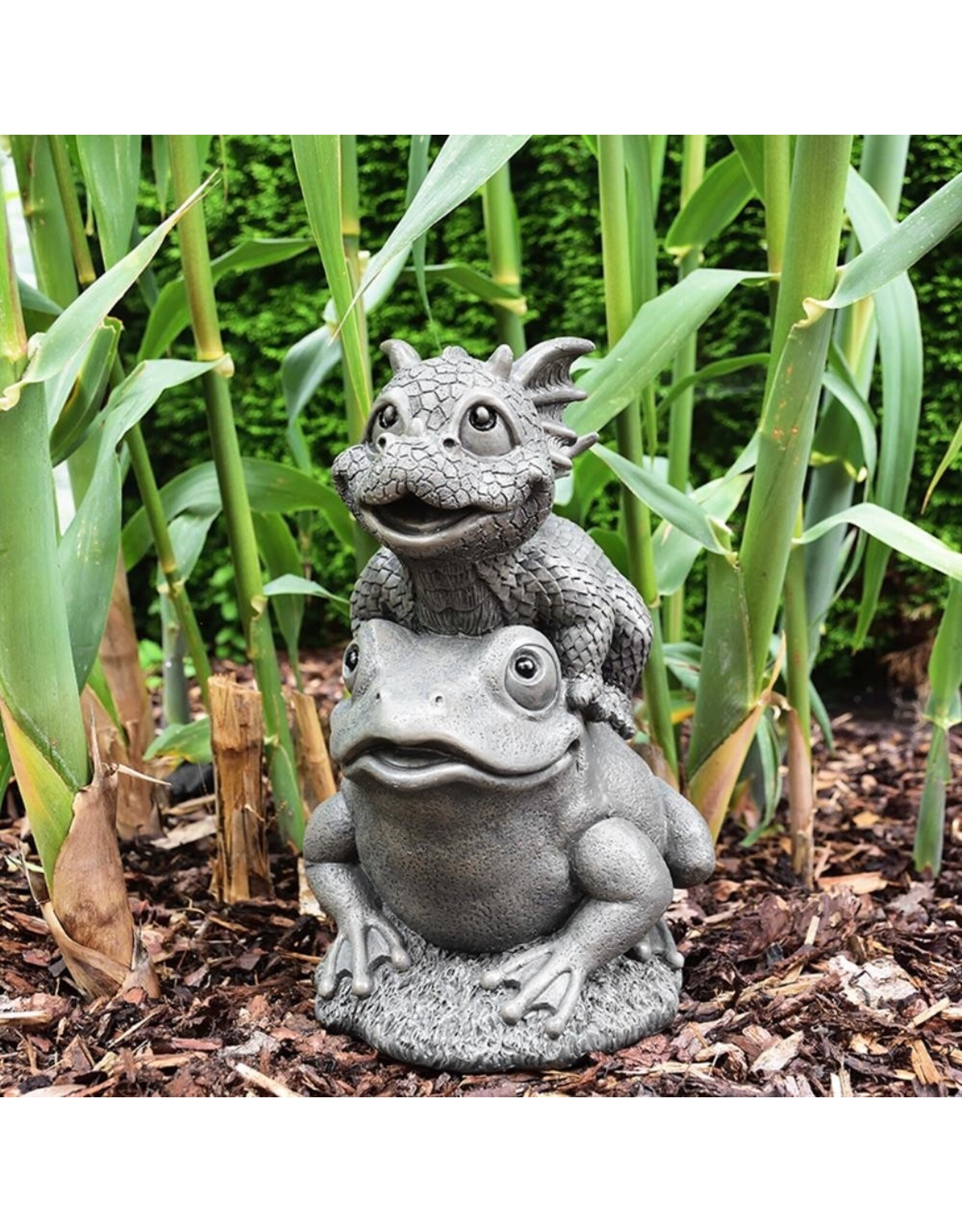 MC Giftware & Lifestyle - Garden Dragon  on Frog - Dragon statue 27cm