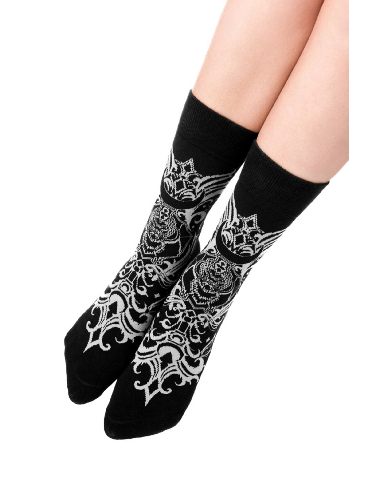 Restyle Miscellaneous - Bat Baroque Jacquard Sokken Restyle