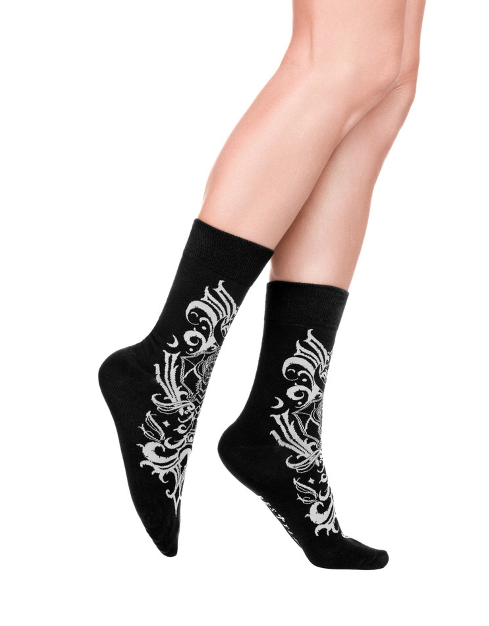 Restyle Miscellaneous - Bat Baroque Jacquard Socks Restyle