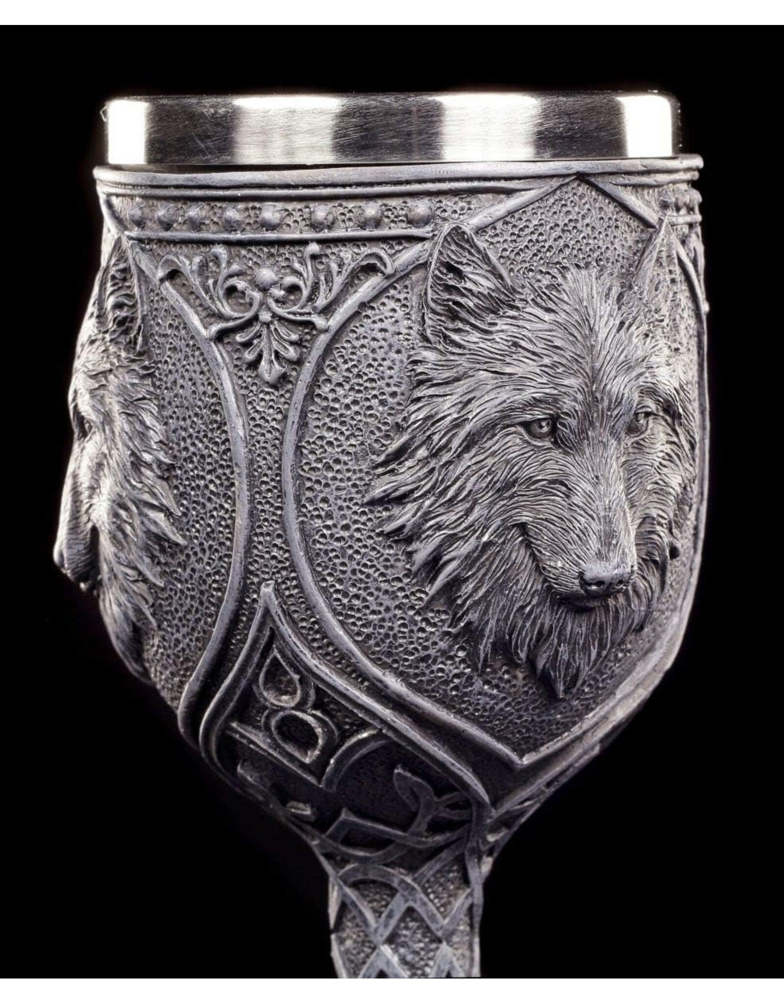 VG Giftware & Lifestyle - Zwarte Wolf  Gothic Kelk 20cm