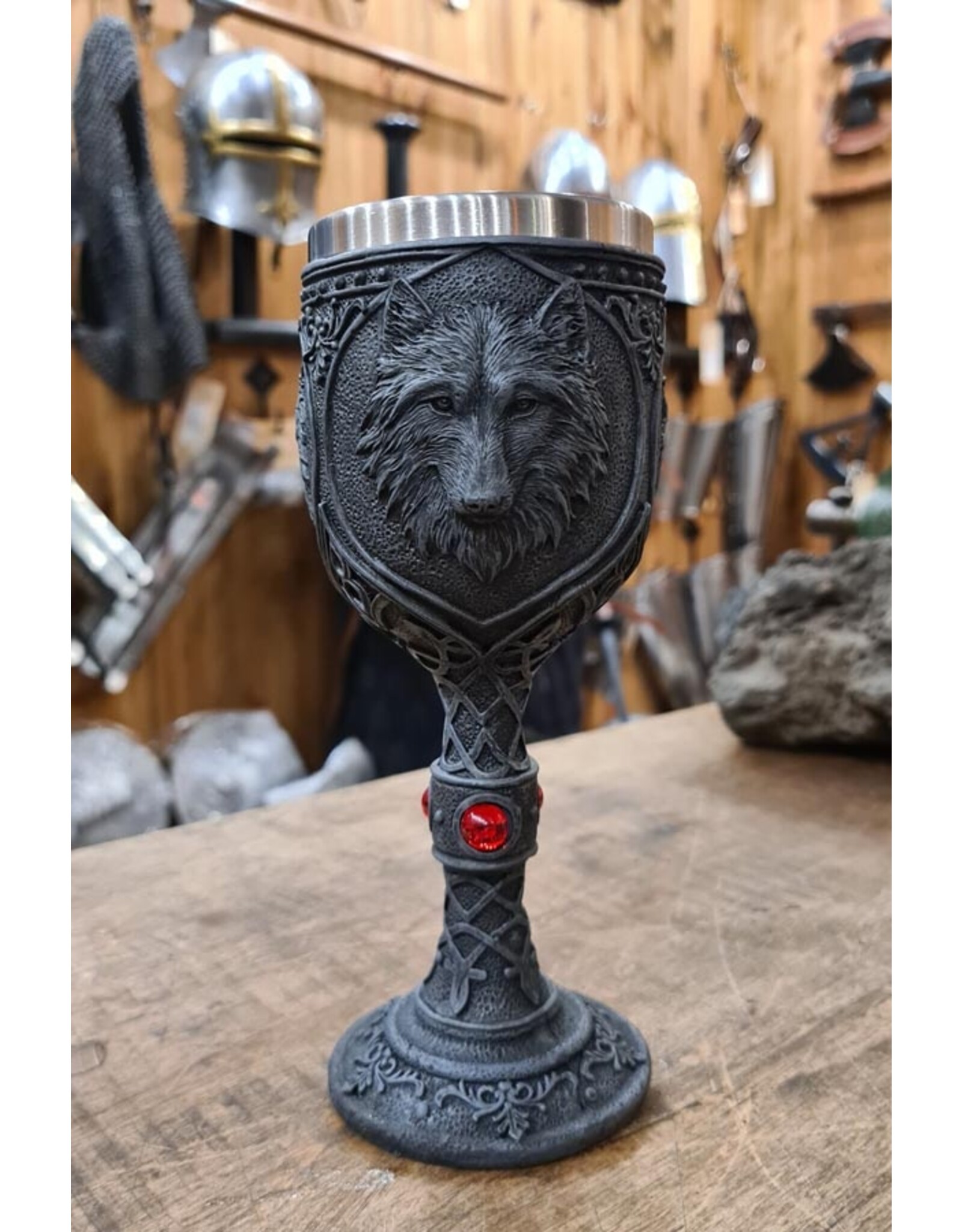VG Giftware & Lifestyle - Black Wolf Gothic Goblet 20cm