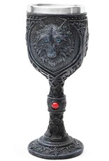 VG Giftware & Lifestyle - Zwarte Wolf  Gothic Kelk 20cm