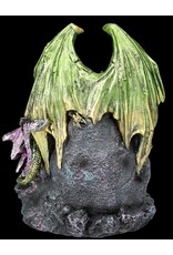VG Giftware & Lifestyle - Dragons on Rock Crystal Geode with LED Light 21cm