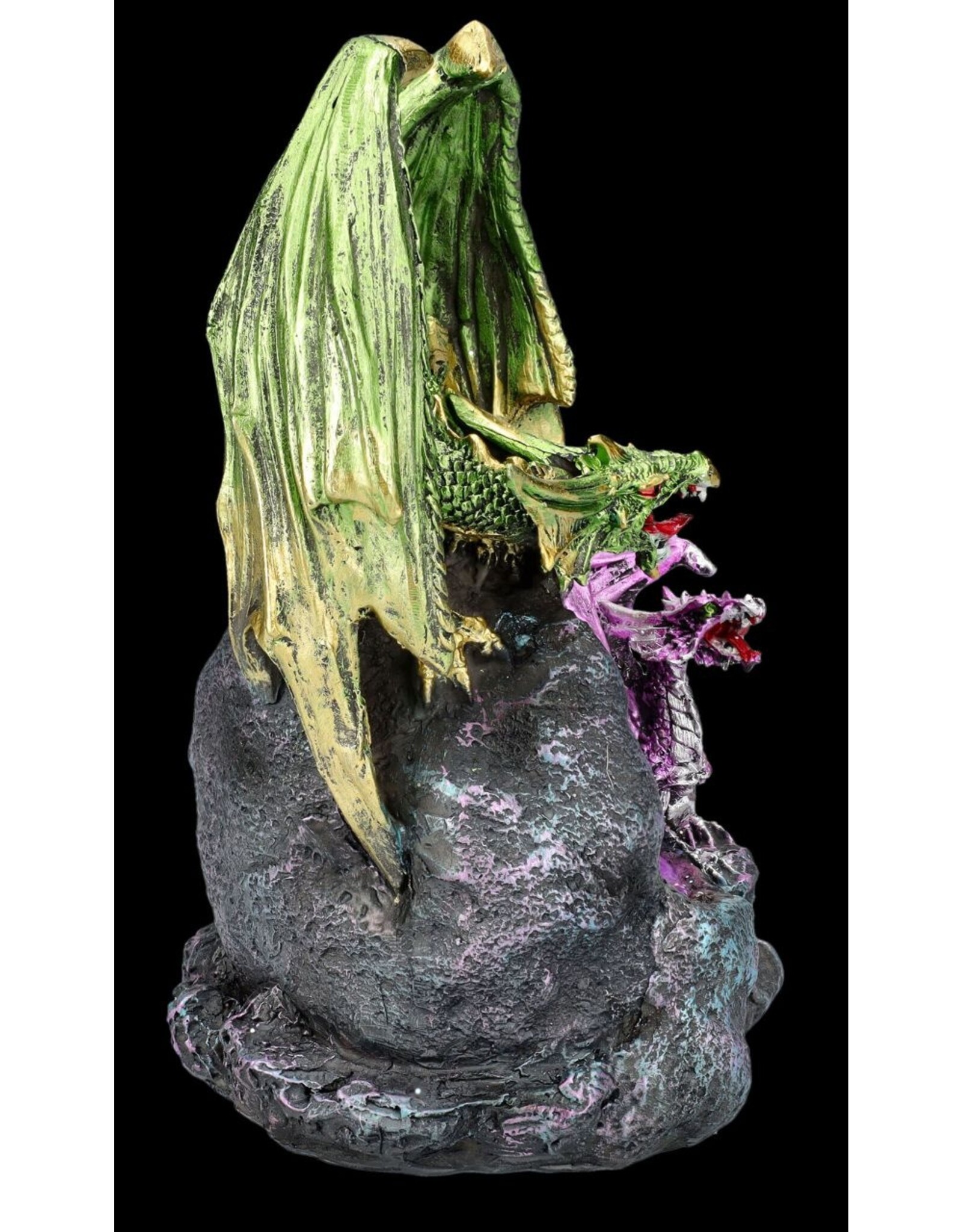 VG Giftware & Lifestyle - Draken op Rots Kristallen Geode met LED-licht 21cm