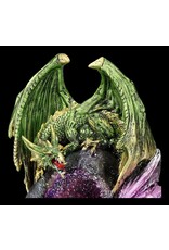 VG Giftware & Lifestyle - Draken op Rots Kristallen Geode met LED-licht 21cm