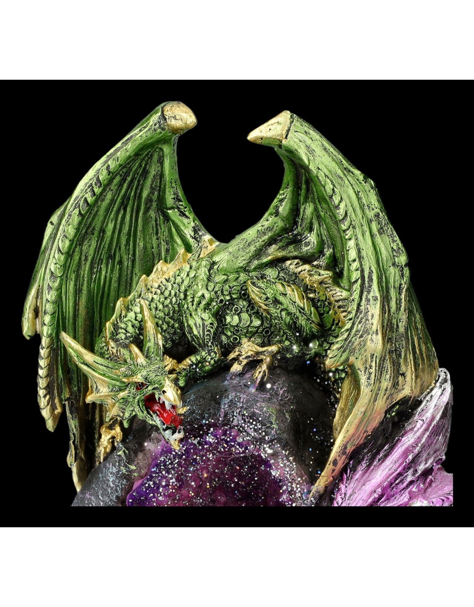 VG Giftware & Lifestyle - Draken op Rots Kristallen Geode met LED-licht 21cm