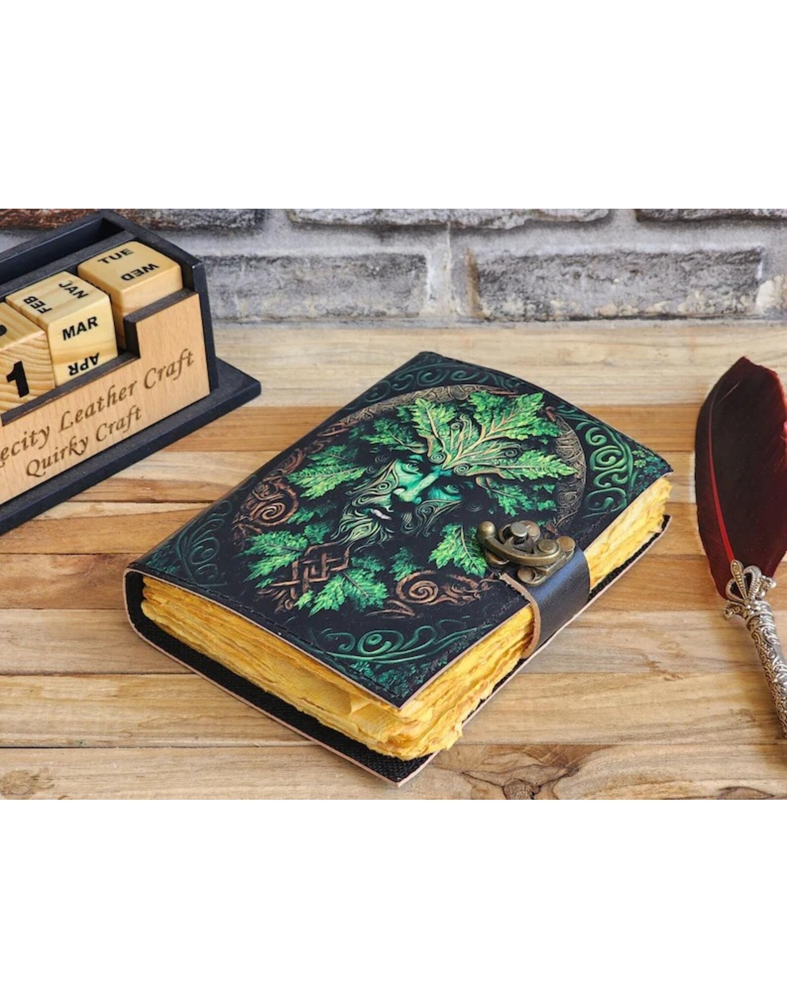 BB Miscellaneous - Green Man Leather Journal 18x13cm