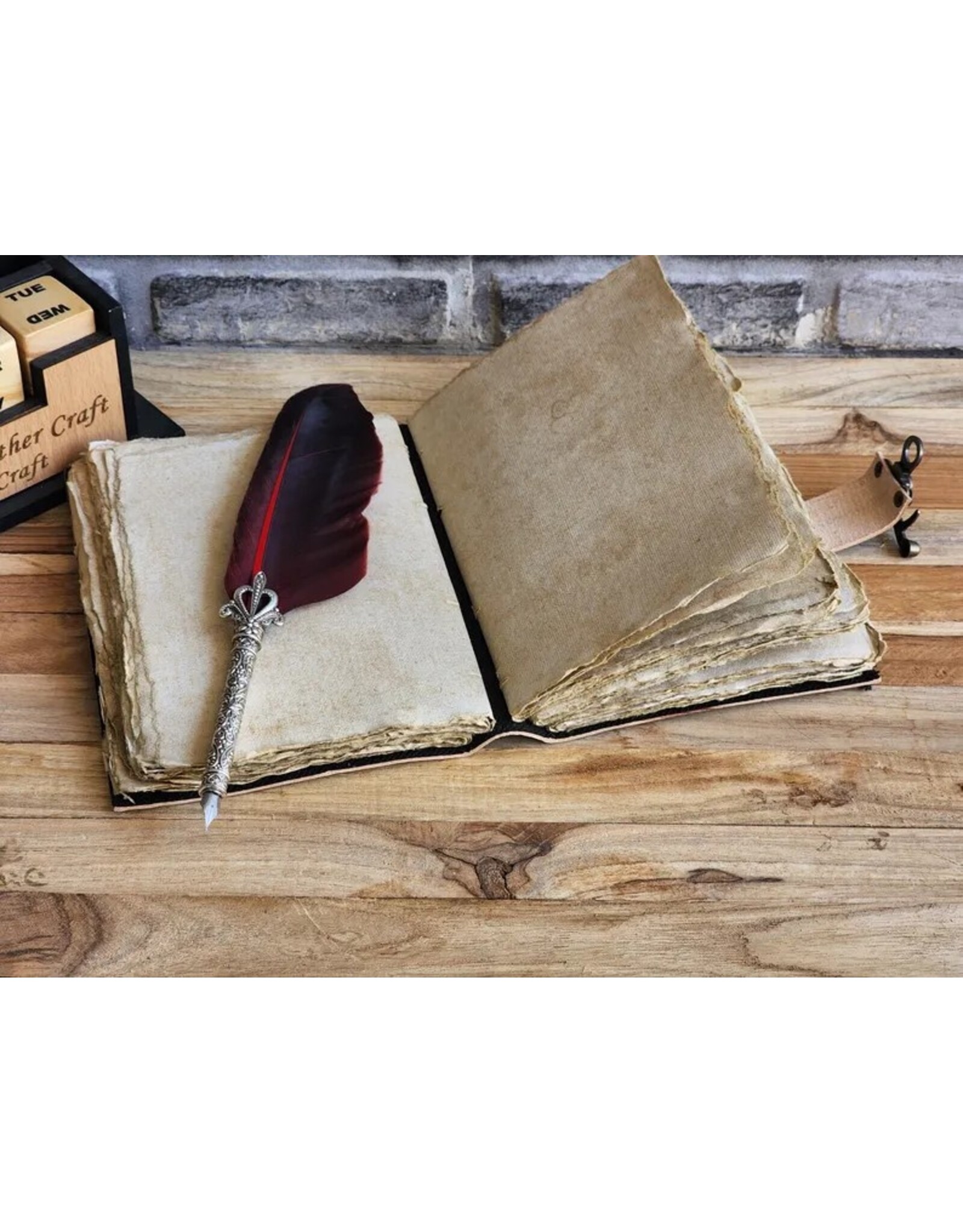 BB Miscellaneous - Cat on the Crescent Leather Journal 18x13cm