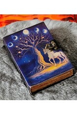 BB Miscellaneous - Unicorn en Maanfasen Leren Dagboek  18 x 13cm