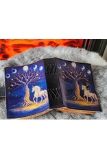 BB Miscellaneous - Unicorn en Maanfasen Leren Dagboek  18 x 13cm