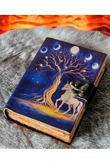 BB Miscellaneous - Unicorn en Maanfasen Leren Dagboek  18 x 13cm
