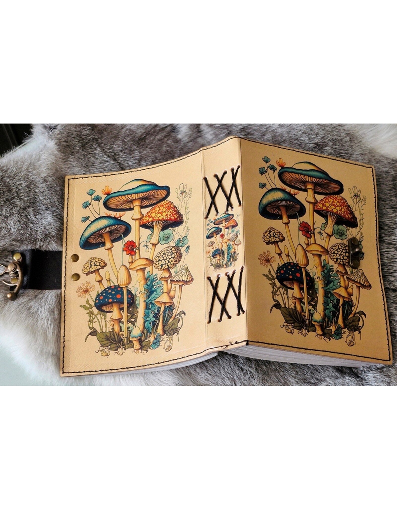 BB Miscellaneous -   Leren Dagboek Magische Paddenstoelen 18 x  13cm