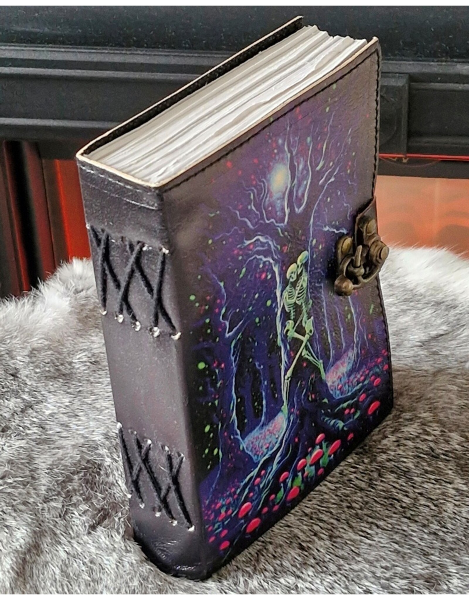 BB Miscellaneous - Neon Lovers Skeletons Leather Journal 18x13cm