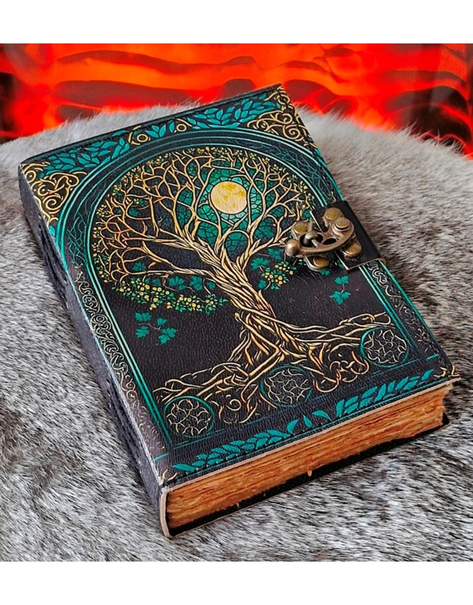 BB Miscellaneous - Levensboom Yggdrasil Leren Dagboek  18x13cm