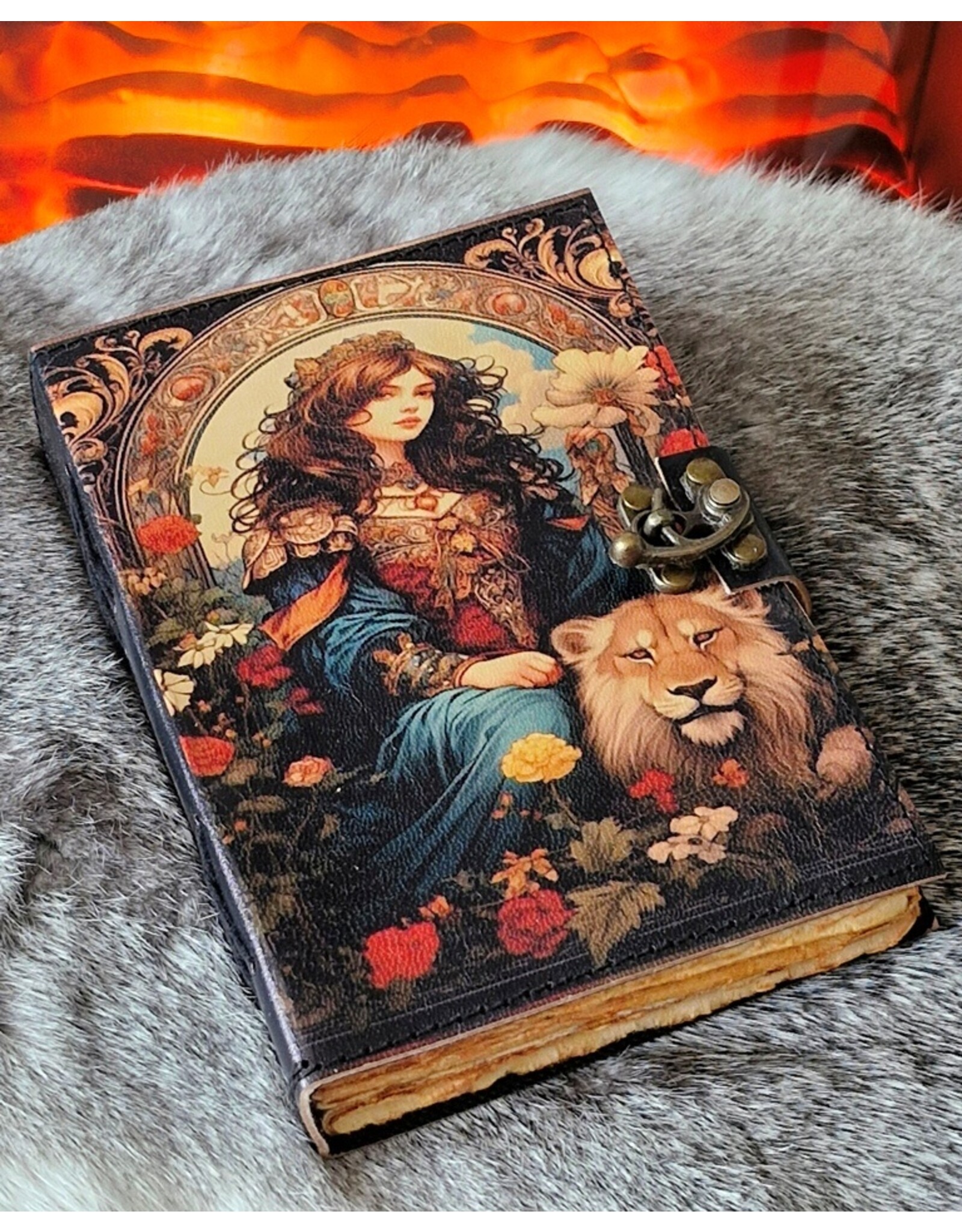 BB Miscellaneous - Prinses met Leeuw Leren Dagboek 18x13cm