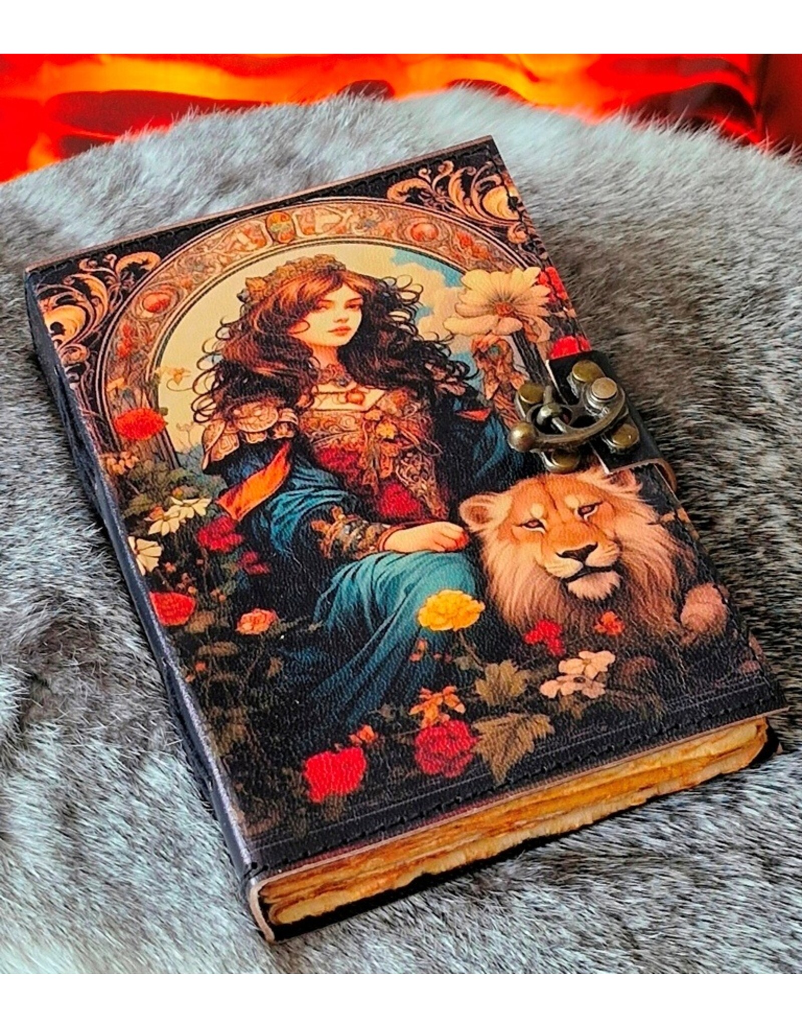 BB Miscellaneous - Prinses met Leeuw Leren Dagboek 18x13cm