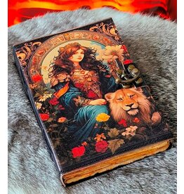 BB Princess with Lion Leather Journal 18x13cm