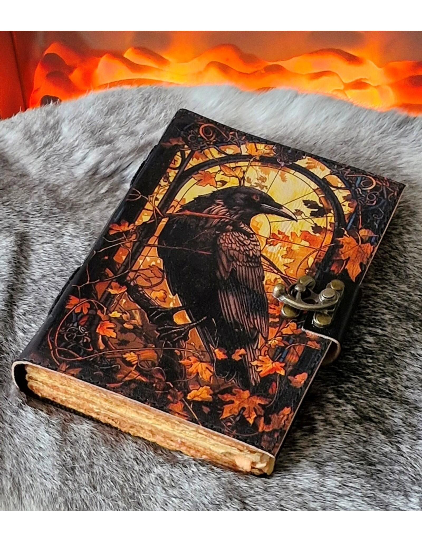 BB Miscellaneous - Gothic Raaf Leren Dagboek 18x13cm