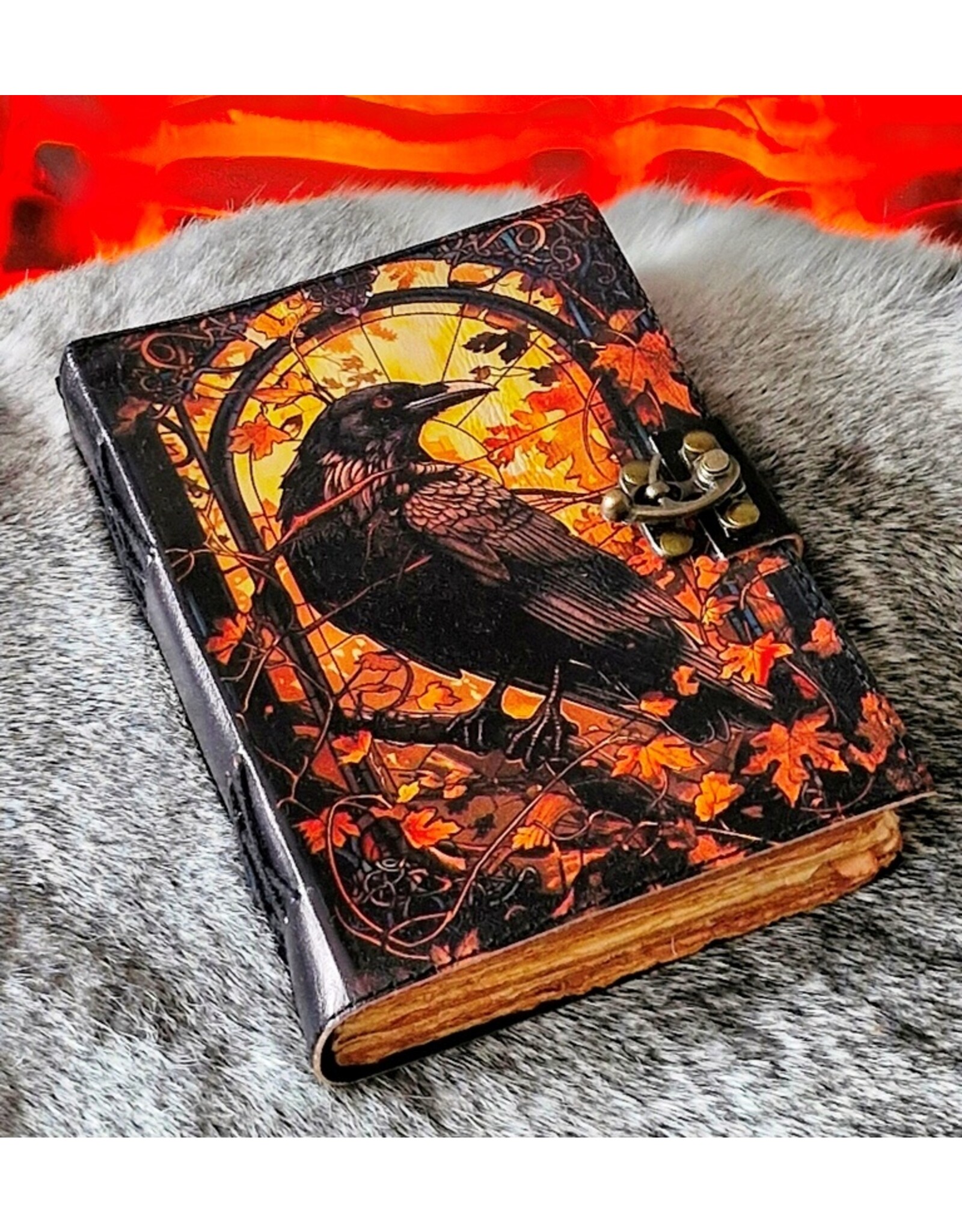 BB Miscellaneous - Gothic Raven Leather Journal 18x13cm