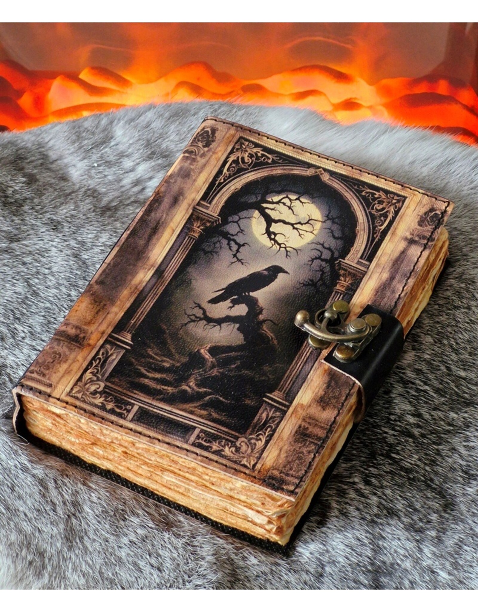 BB Miscellaneous - Raven and Moon Leather Journal 18x13cm