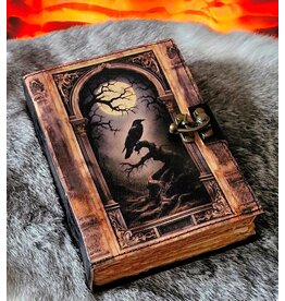 BB Raven and Moon Leather Journal 18x13cm