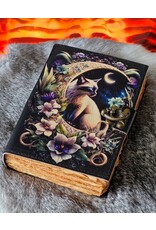 BB Miscellaneous - Cat on the Crescent Leather Journal 18x13cm