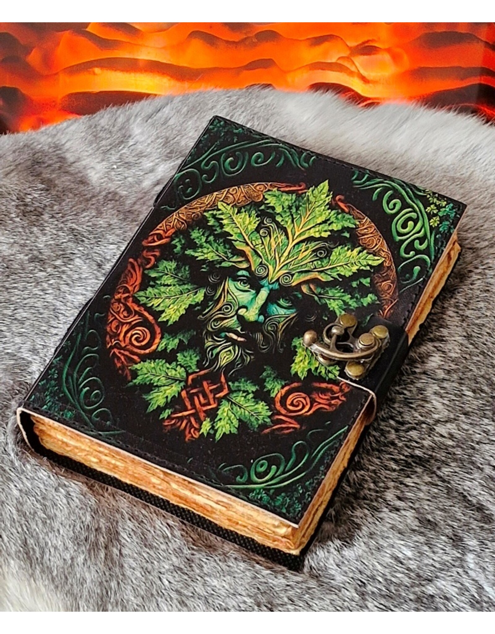 BB Miscellaneous - Green Man Leren Dagboek 18x13cm