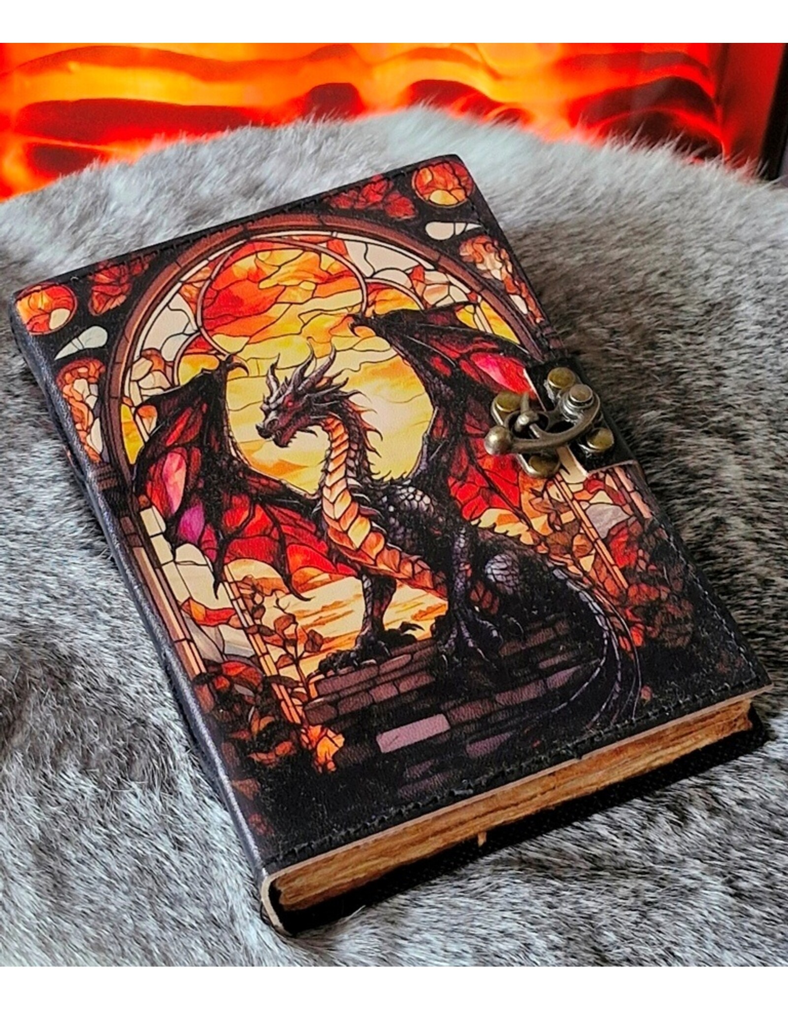 BB Miscellaneous -  Leren Dagboek met Draak 18x13cm