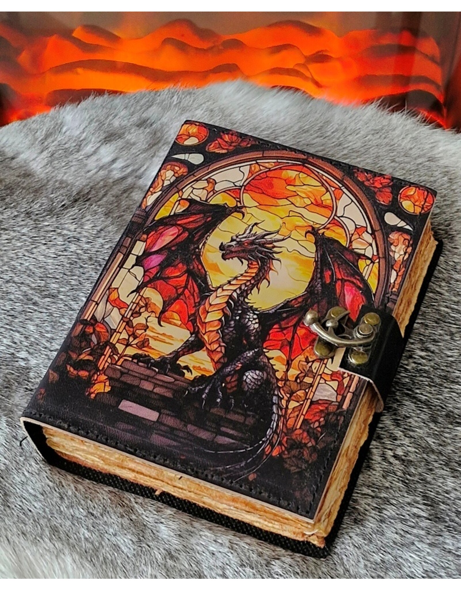 BB Miscellaneous -  Leren Dagboek met Draak 18x13cm