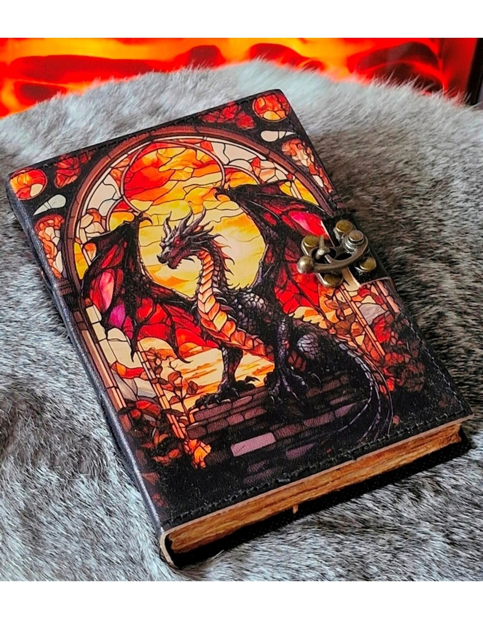 BB Miscellaneous -  Leather Journal with  Dragon 18x13cm