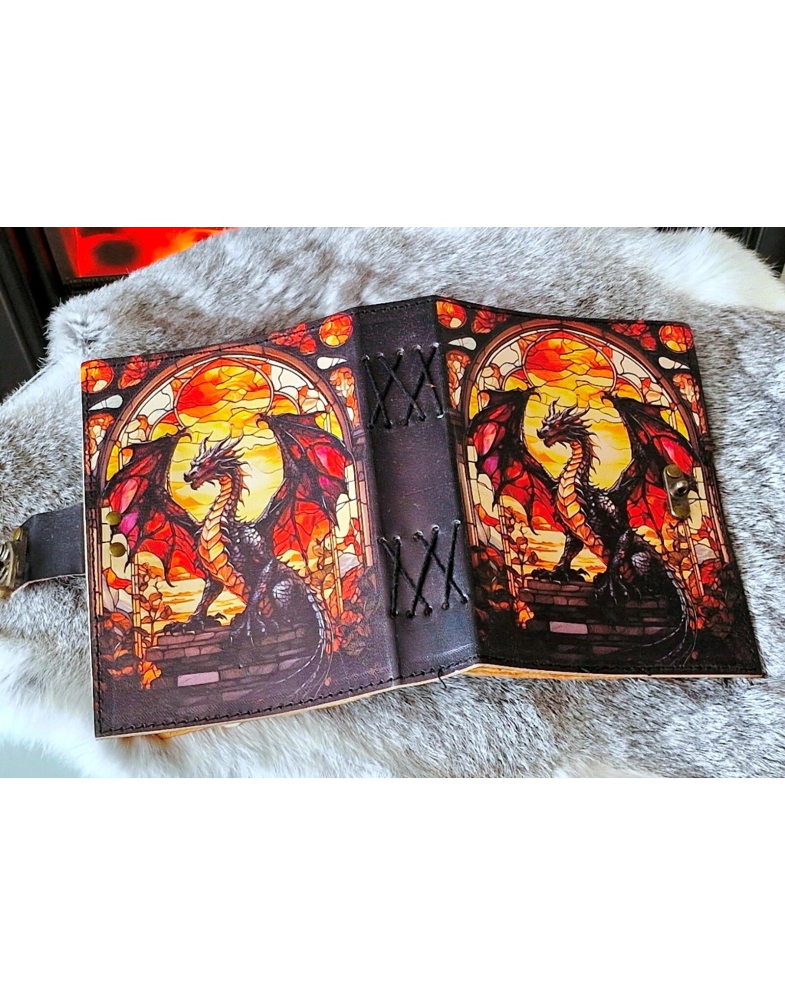 BB Miscellaneous -  Leather Journal with  Dragon 18x13cm