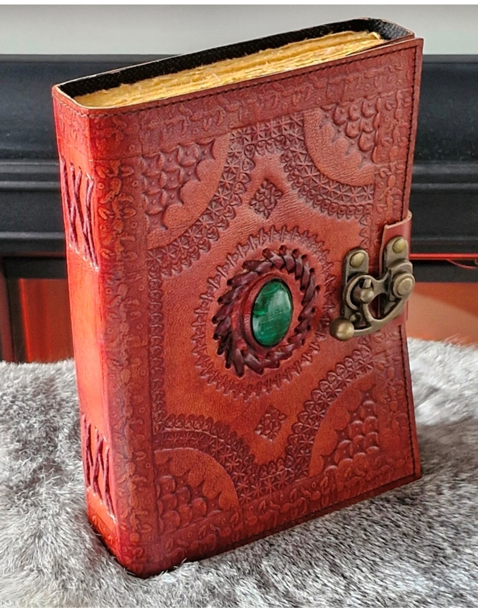 BB Miscellaneous - Vintage Leather Journal with Green Stone
