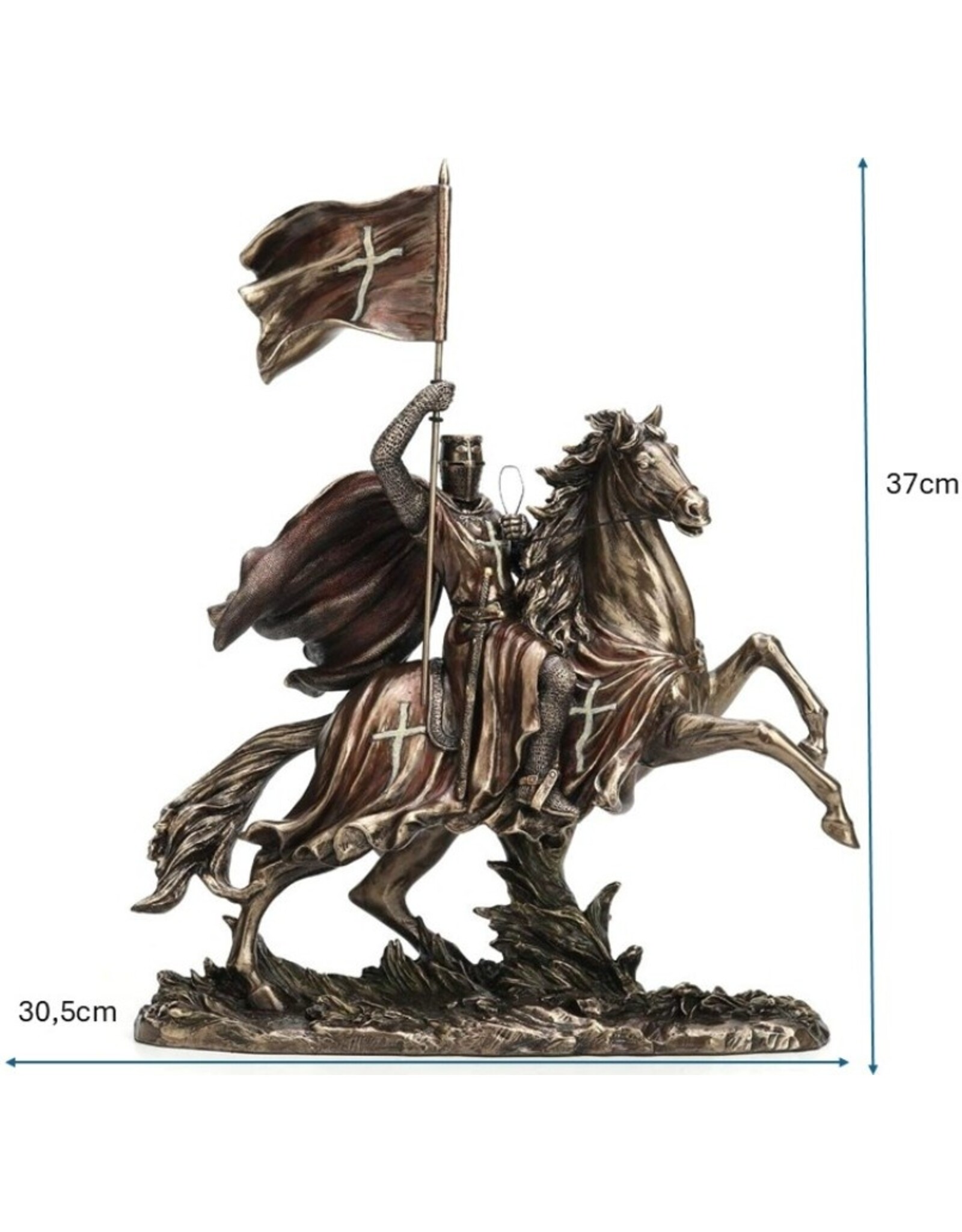 Veronese Design Veronese Design - Templar Crusader on Horse Holding Flag - Veronese Design