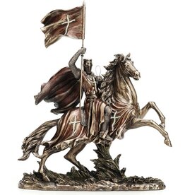 Veronese Design Templar Crusader on Horse Holding Flag - Veronese Design