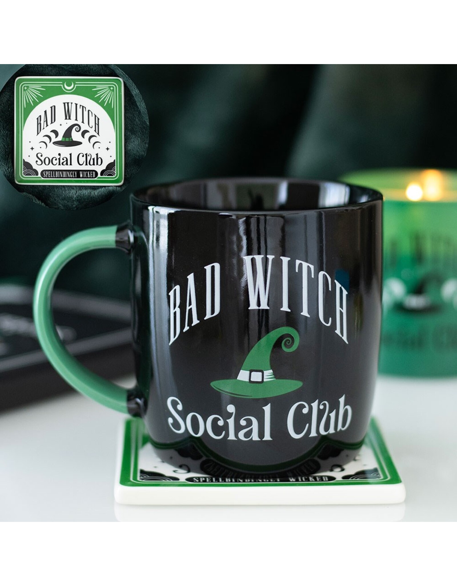 SDW Giftware & Lifestyle - Bad Witch Social Club Mug and Coaster Set