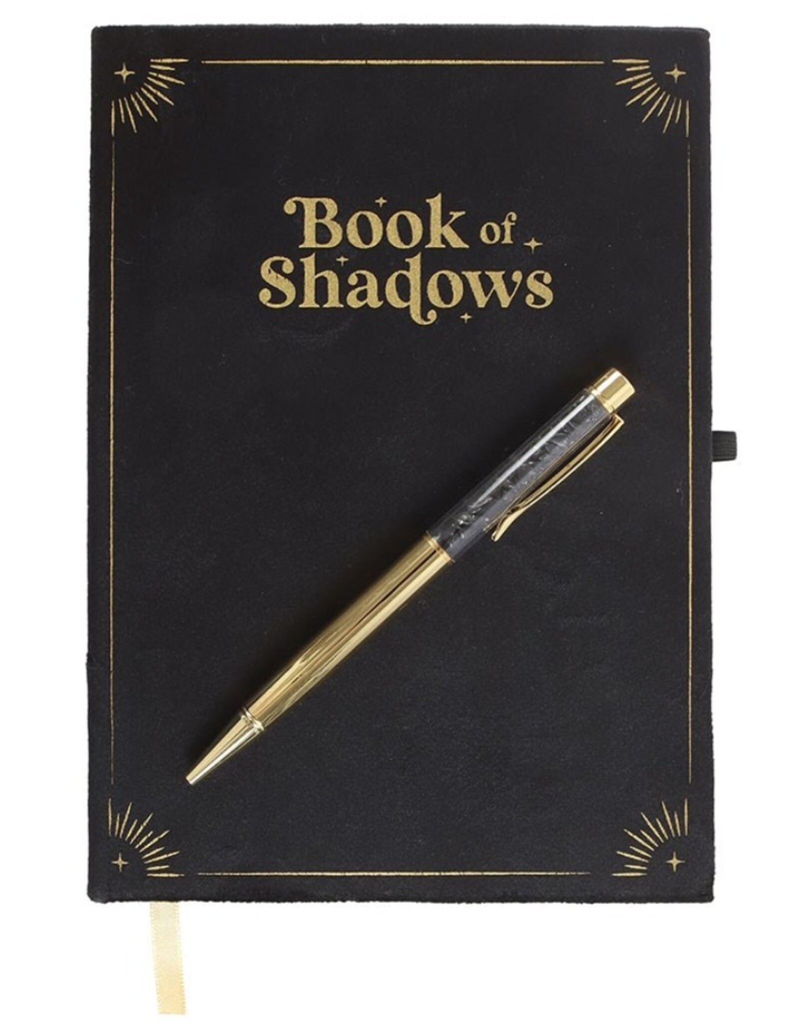 SDW Miscellaneous - Book of Shadows Velvet Journal with Black Obsidian Crystal Pen