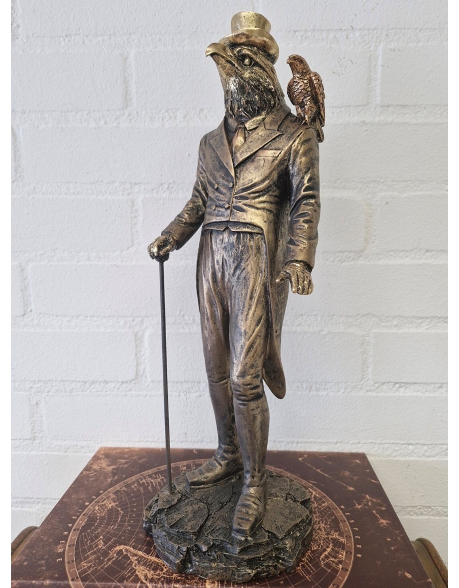 Trukado Giftware & Lifestyle - Vogel Gentleman met Hoge Hoed beeldje 39cm