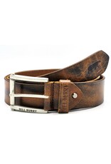 HillBurry Leren riemen - HillBurry Leren Riem 4,5cm met Rustieke Gesp bruin
