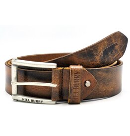 HillBurry HillBurry Leather Belt 4.5cm with Rustic Buckle brown