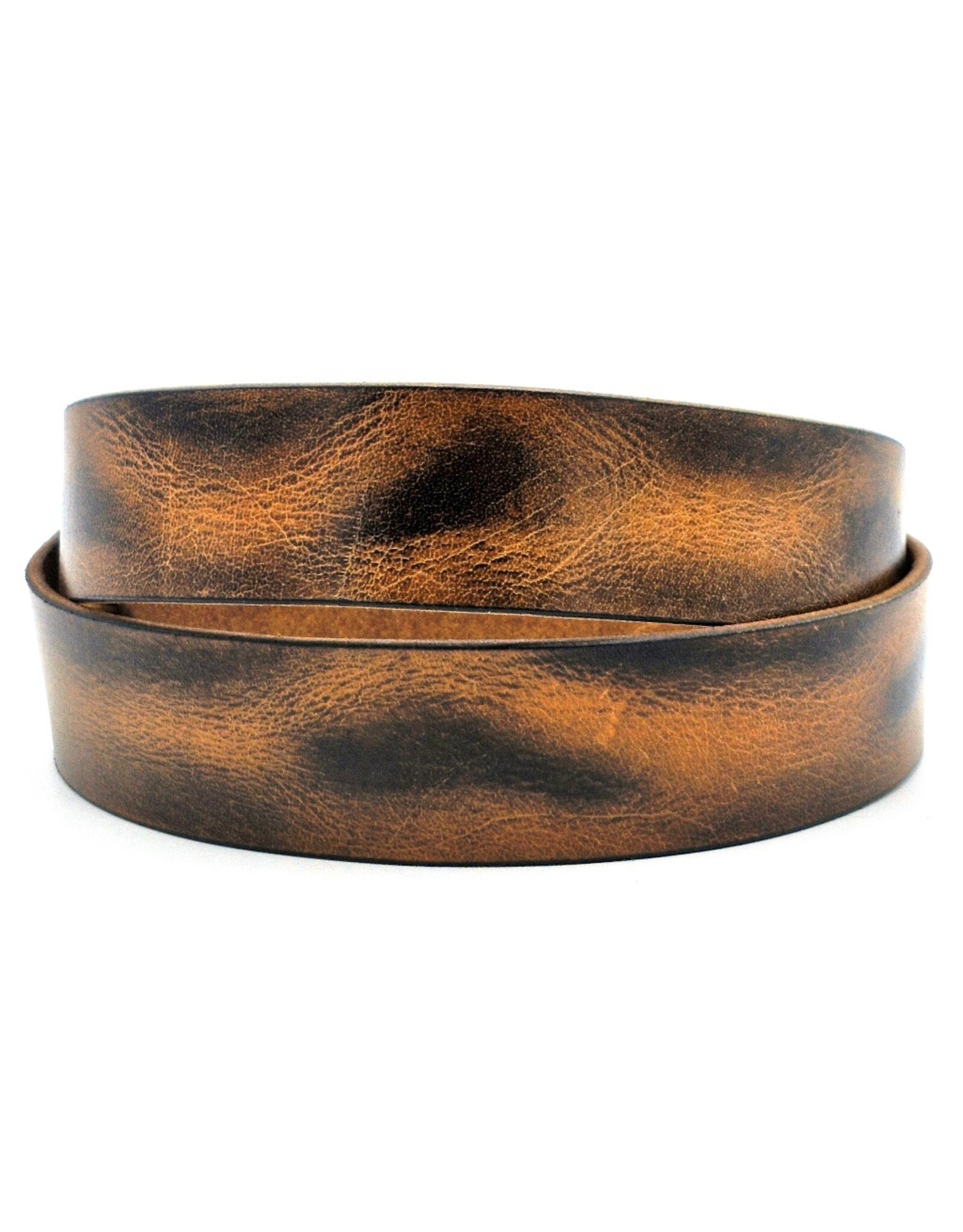 HillBurry Leren riemen - HillBurry Leren Riem 4,5cm met Rustieke Gesp bruin