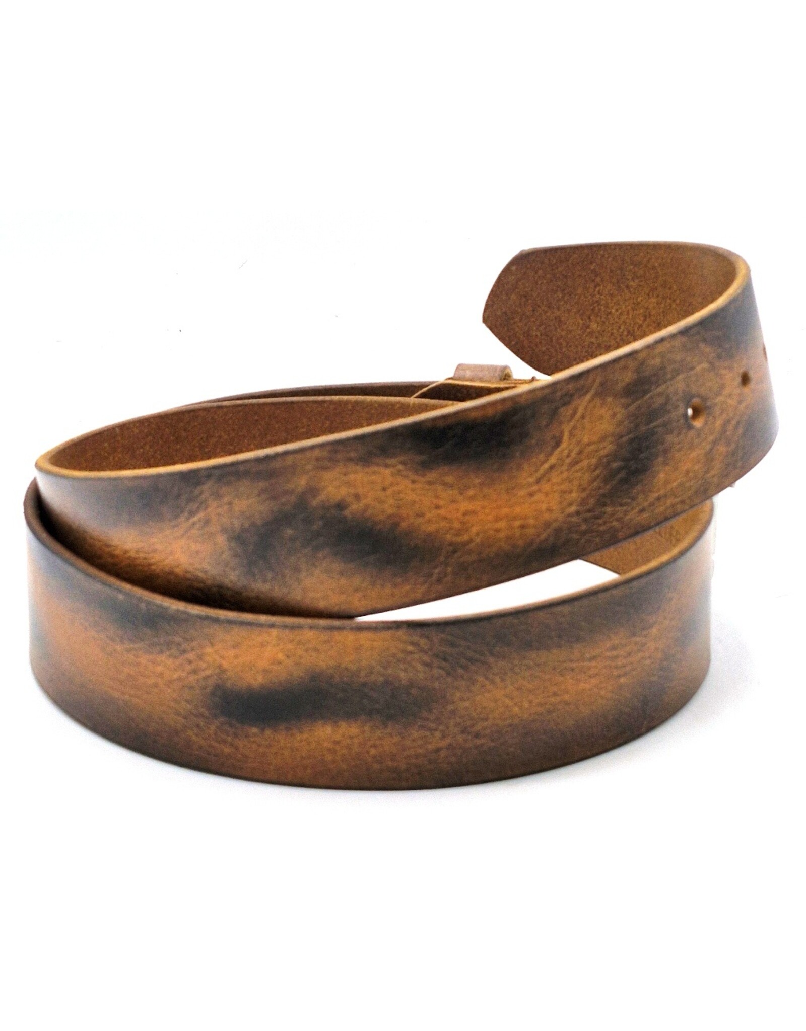 HillBurry Leren riemen - HillBurry Leren Riem 4,5cm met Rustieke Gesp bruin