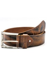 HillBurry Leren riemen - HillBurry Leren Riem 4,5cm met Rustieke Gesp bruin