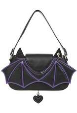 Banned Gothic Tassen Steampunk Tassen - Banned Batwing Charm Handtas zwart/paars