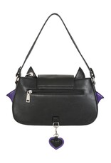Banned Gothic bags Steampunk bags - Banned Batwing Charm Handbag black/purple