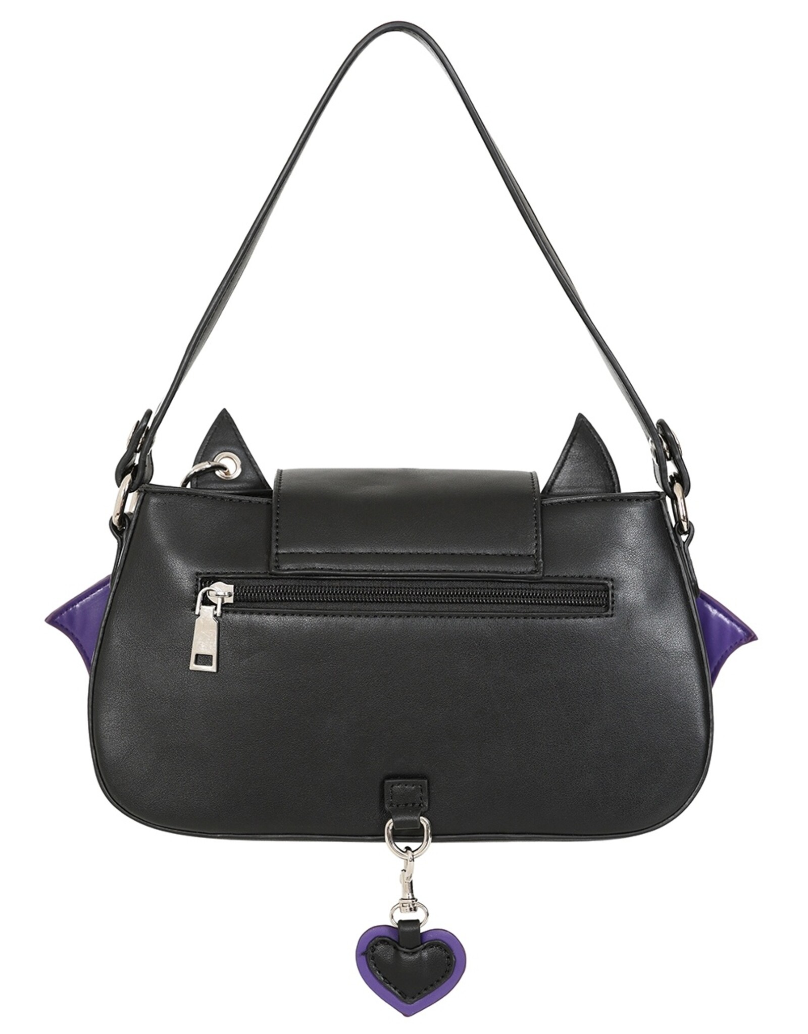 Banned Gothic Tassen Steampunk Tassen - Banned Batwing Charm Handtas zwart/paars