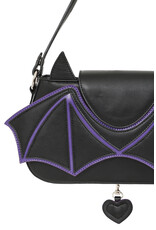 Banned Gothic Tassen Steampunk Tassen - Banned Batwing Charm Handtas zwart/paars
