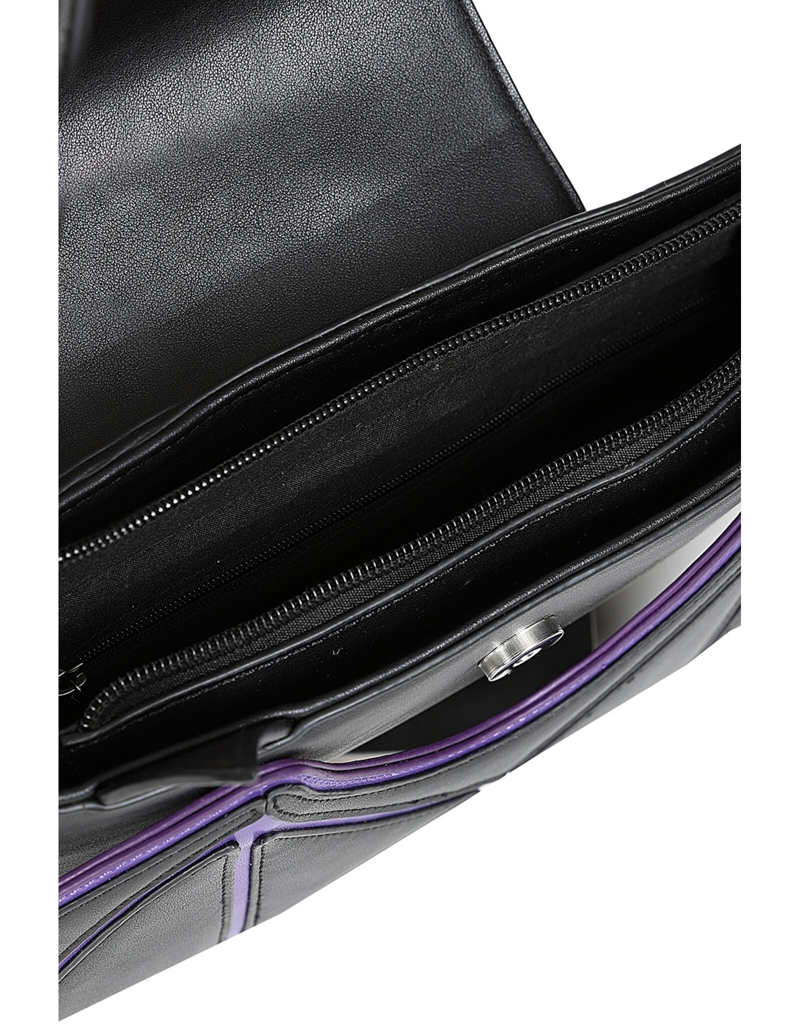 Banned Gothic Tassen Steampunk Tassen - Banned Batwing Charm Handtas zwart/paars