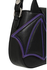 Banned Gothic bags Steampunk bags - Banned Batwing Charm Handbag black/purple