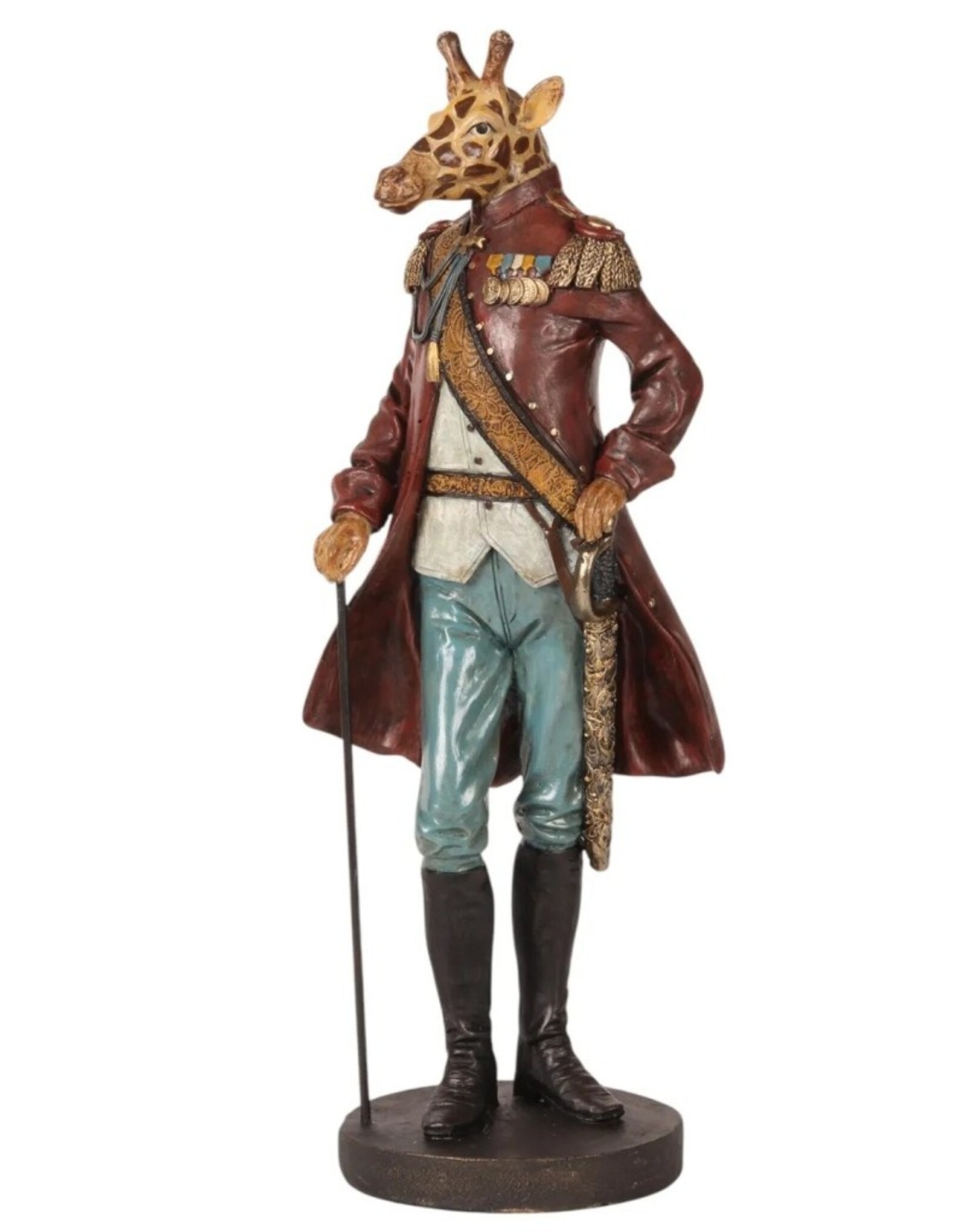 Baroque Giftware Figurines Collectables - Giraffe dressed as a Marshal statue 44.5cm