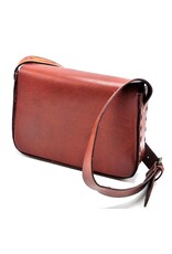 Trukado Leather bags - Leather Saddle Bag with Floral Embossing and Hook